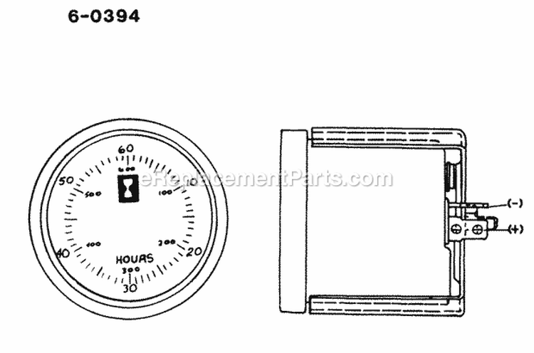 Hour Meter Diagram and Parts List for 1855A 80928 Snapper Lawn Tractor