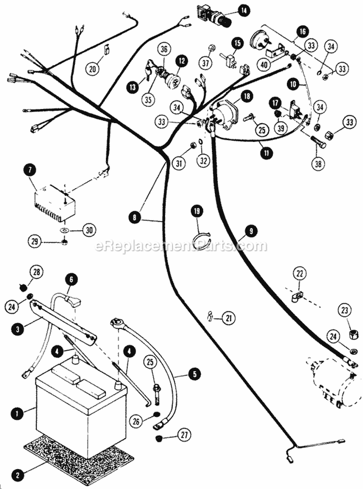 Electrical System Diagram and Parts List for 1855A 80928 Snapper Lawn Tractor