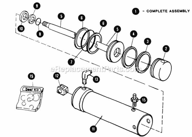 Hydraulic Cylinder Mid-Mount - Type B - Victo Diagram and Parts List for 1855A 80928 Snapper Lawn Tractor