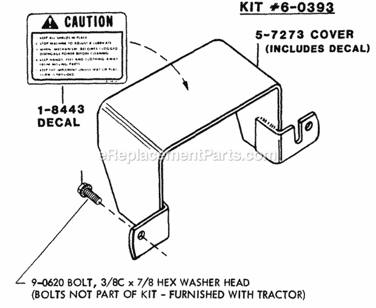 Rear PTO Shield Kit 60393 Diagram and Parts List for 1855A 80928 Snapper Lawn Tractor