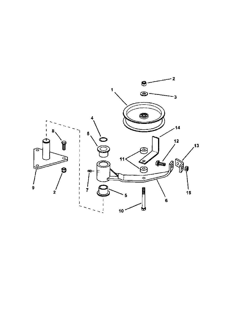 36" deck idler Diagram and Parts List for SPA610-  Snapper Lawn Mower