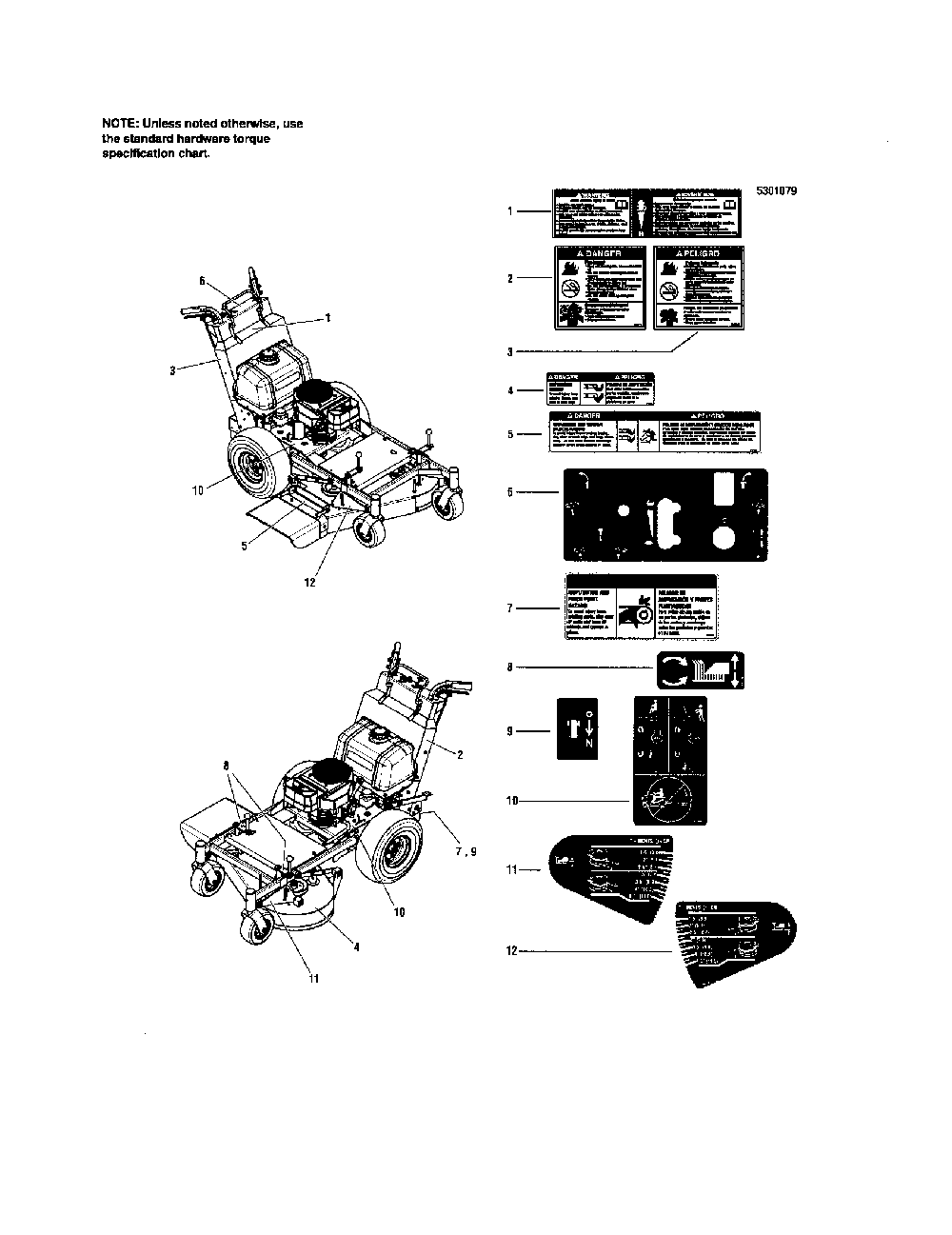 Decal-safety/operation Diagram and Parts List for 5900702  Snapper Lawn Mower