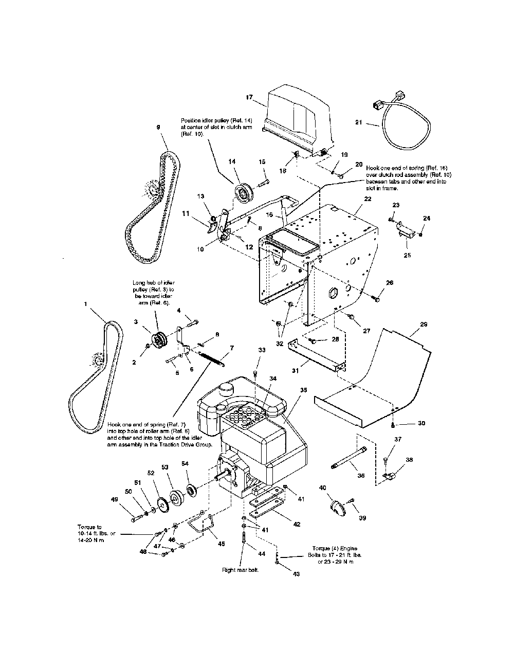 Engine/frame Diagram and Parts List for 9560E  Snapper Snow Blower