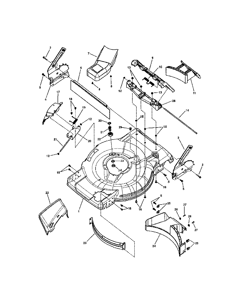 Mower deck Diagram and Parts List for 13037221  Snapper Lawn Mower