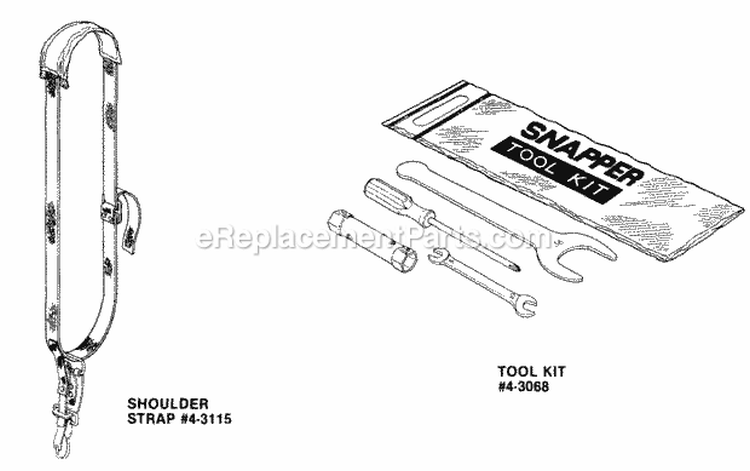 210Ss Accessories Diagram and Parts List for 210SS  Snapper Trimmer