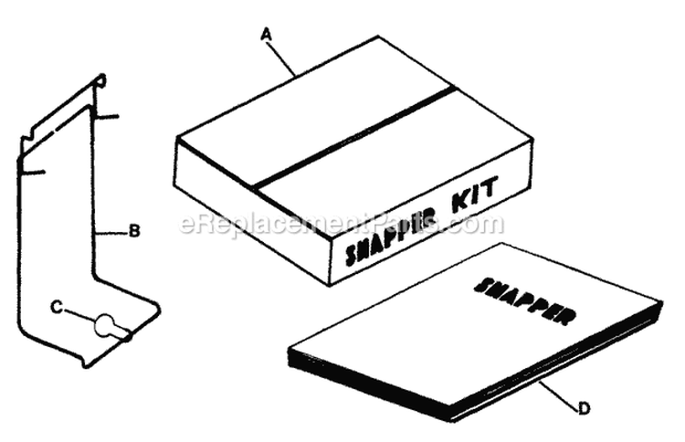 Zip Bag Kit Diagram and Parts List for 21400 80S Snapper Lawn Mower