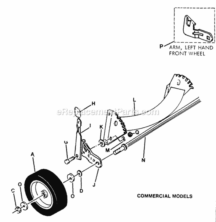Front Wheels Brackets Latches Commercial Models Diagram and Parts List for 21400 80S Snapper Lawn Mower