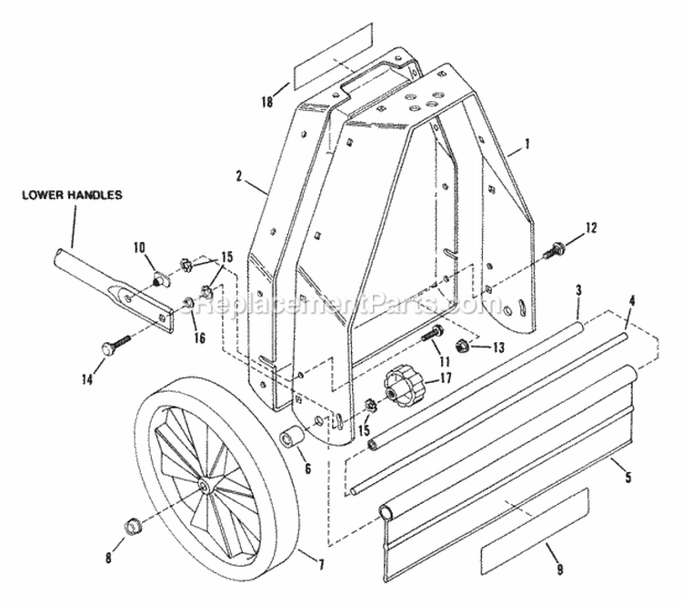 2150RT Frame Diagram and Parts List for 2150  Snapper Trimmer