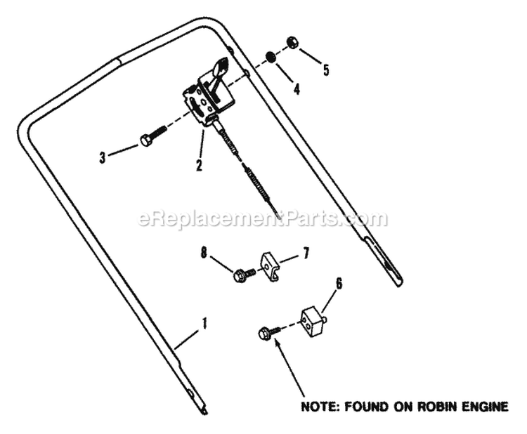 Upper Handles  Controls - Hand Propelled Diagram and Parts List for 21R00C  Snapper Lawn Mower