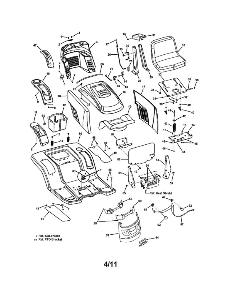 Hood/Seat Diagram and Parts List for SLT23460FC 7800318 Snapper Lawn Tractor