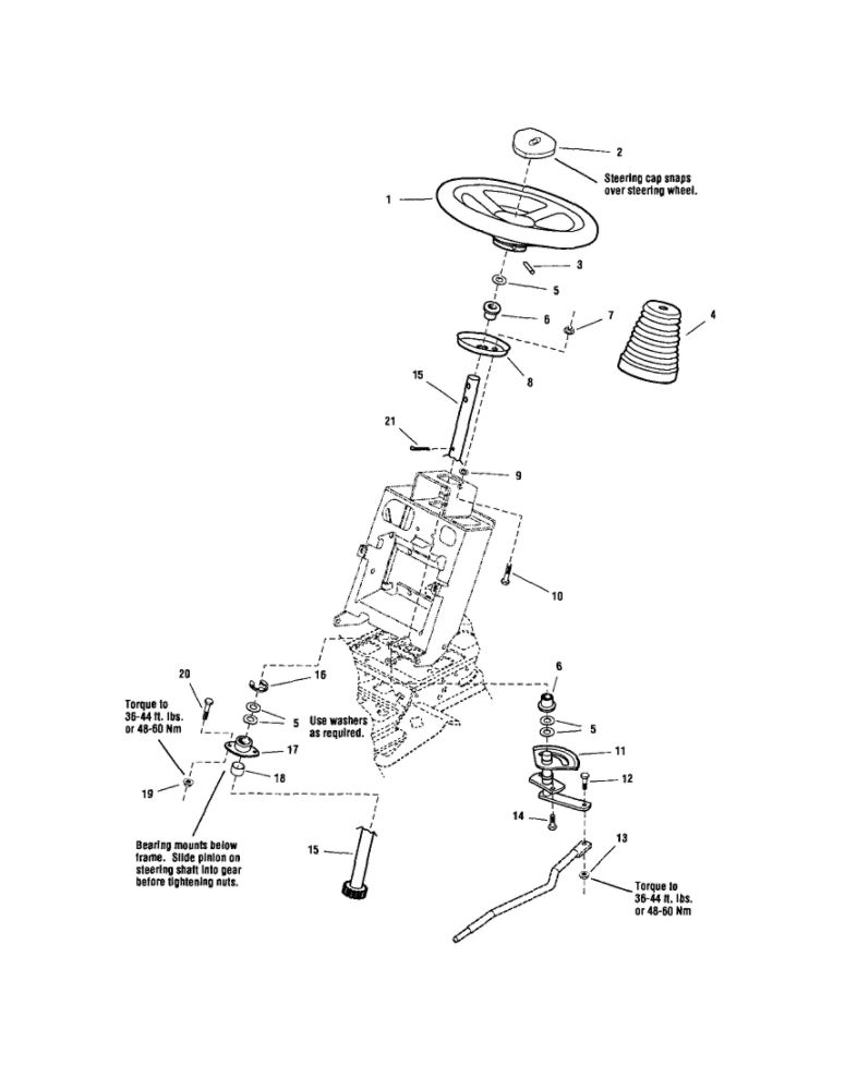 Steering-Manual Steering Diagram and Parts List for YT2044 2690268 Snapper Lawn Tractor