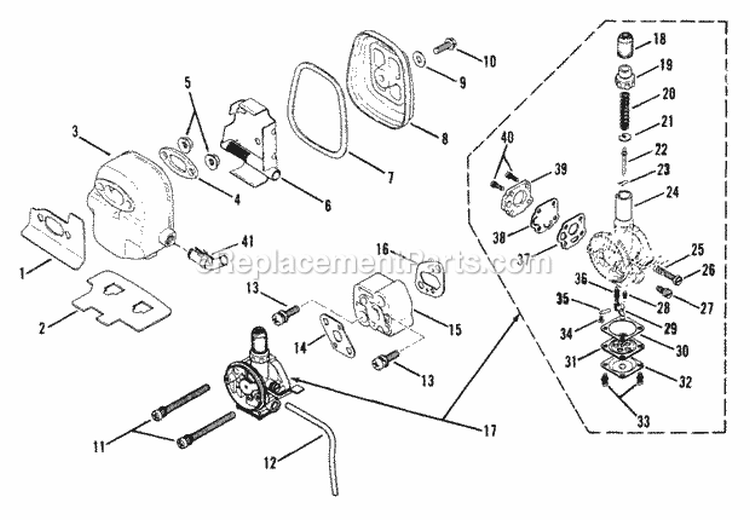 2450RT Carburetor And Primer Pump Diagram and Parts List for 2450  Snapper Trimmer