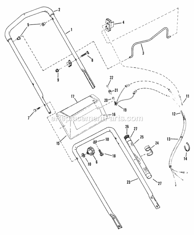 2450RT Handle Assmy Diagram and Parts List for 2450  Snapper Trimmer