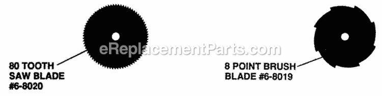 Blade Styles Diagram and Parts List for 2401SST  Snapper Trimmer
