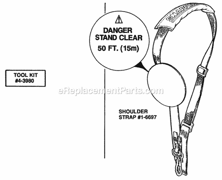 Shoulder Strap  Tool Kit Diagram and Parts List for 2401SST  Snapper Trimmer