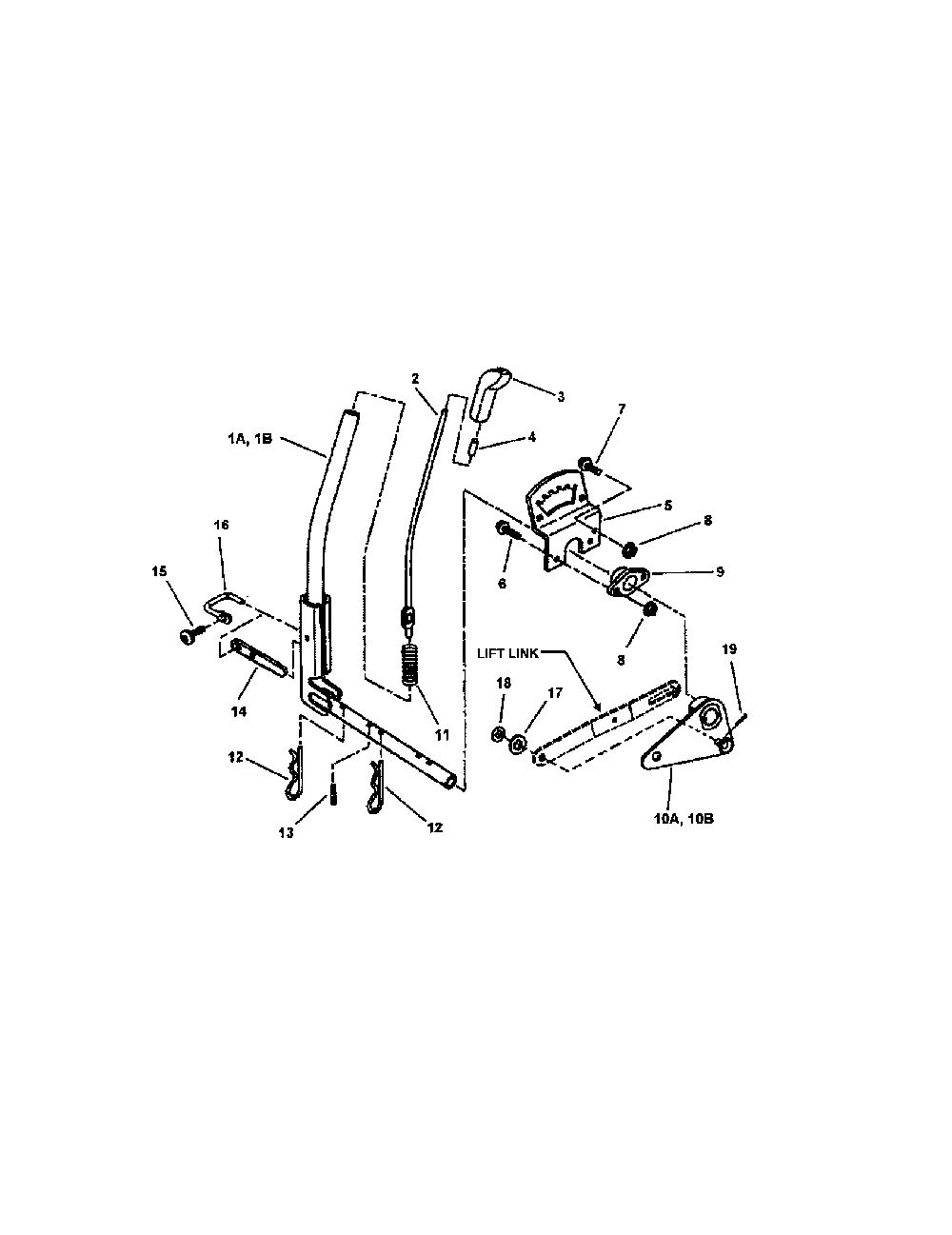 Implement lift Diagram and Parts List for WLT160H42HBV2  Snapper Lawn Tractor