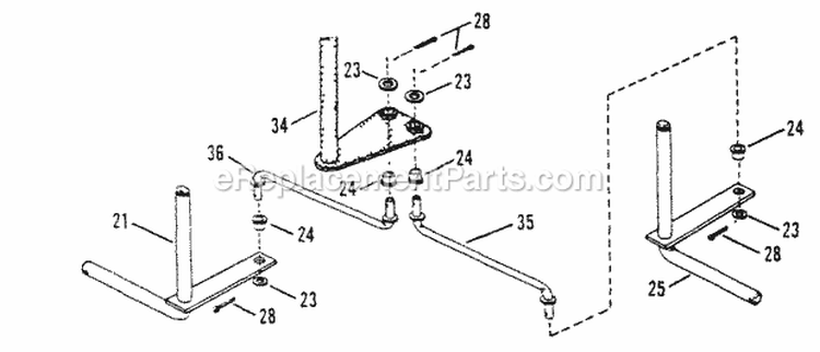 Front End Steering (Part 2) Diagram and Parts List for 280914BE  Snapper Lawn Tractor