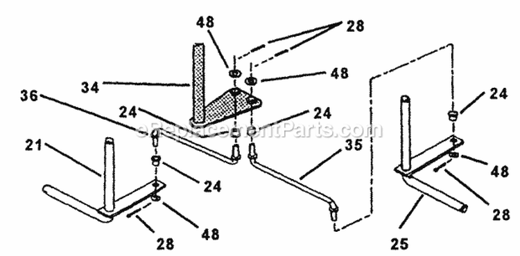 Front End Steering 25  28 Models Diagram and Parts List for 281320BE  Snapper Lawn Tractor