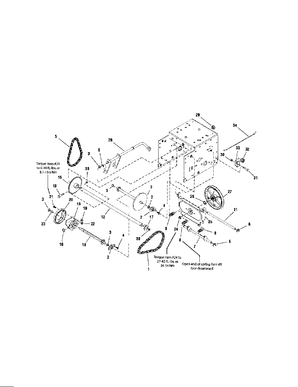 Traction drive - std - 26" model Diagram and Parts List for 130887260  Snapper Snow Blower