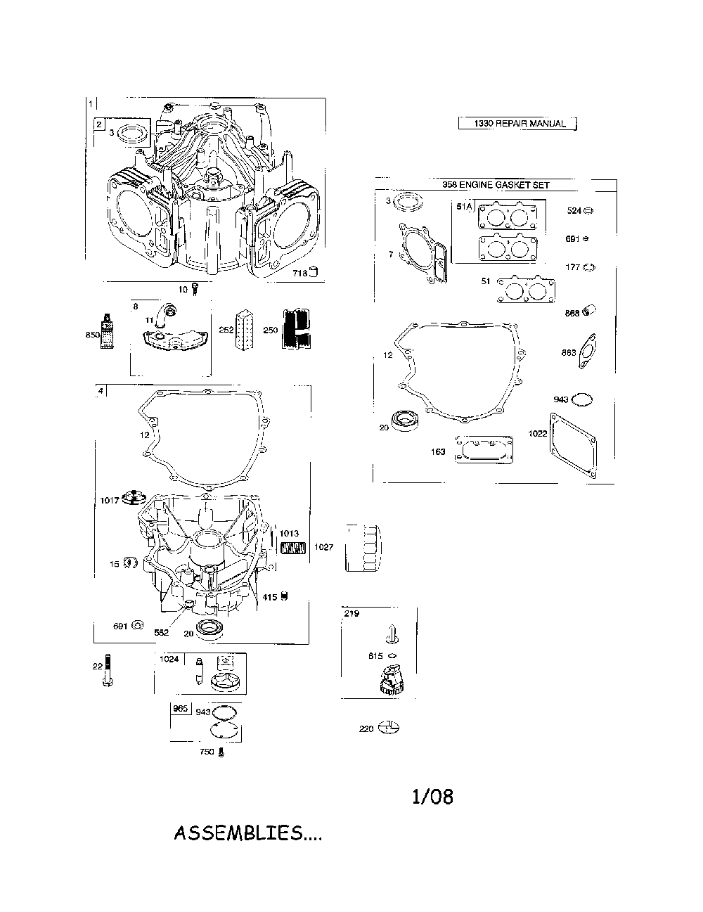 Cylinder/sump Diagram and Parts List for CLT24520  Snapper Lawn Tractor