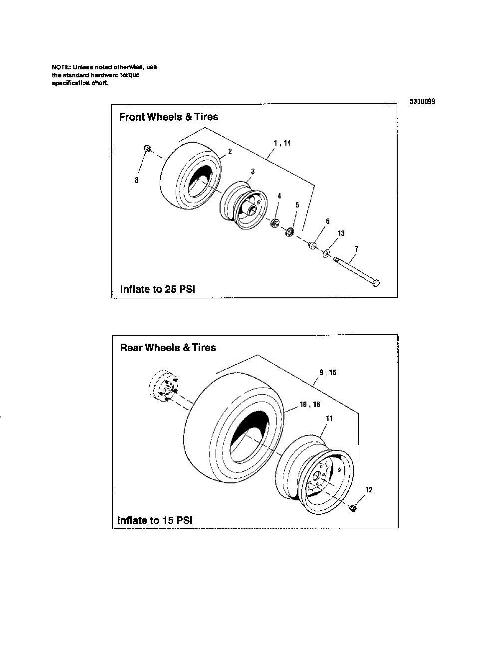 Wheel and tire Diagram and Parts List for 5900665  Snapper Lawn Mower