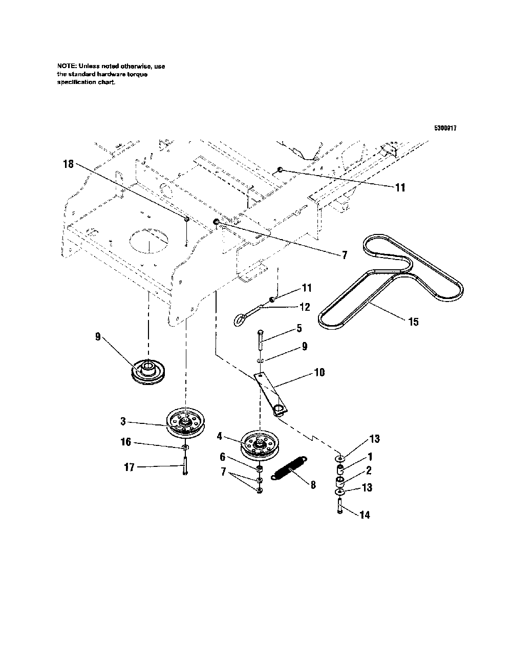 Pump drive Diagram and Parts List for 5900743  Snapper Lawn Mower
