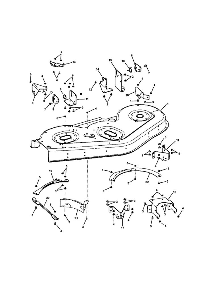 52 Inch Mower Housing Diagram and Parts List for LT24520 7800317 Snapper Lawn Tractor