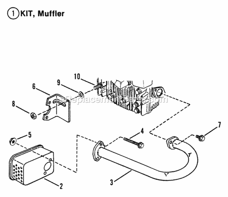 Exhaust Muffler  Engines Diagram and Parts List for 280810T  Snapper Lawn Tractor