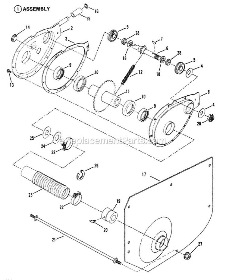 Chain Case LH Fender Diagram and Parts List for 280812BE  Snapper Lawn Tractor