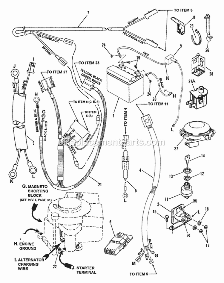 Electrical Systems (For 9 12  13Hp) Diagram and Parts List for 300915BE  Snapper Lawn Tractor