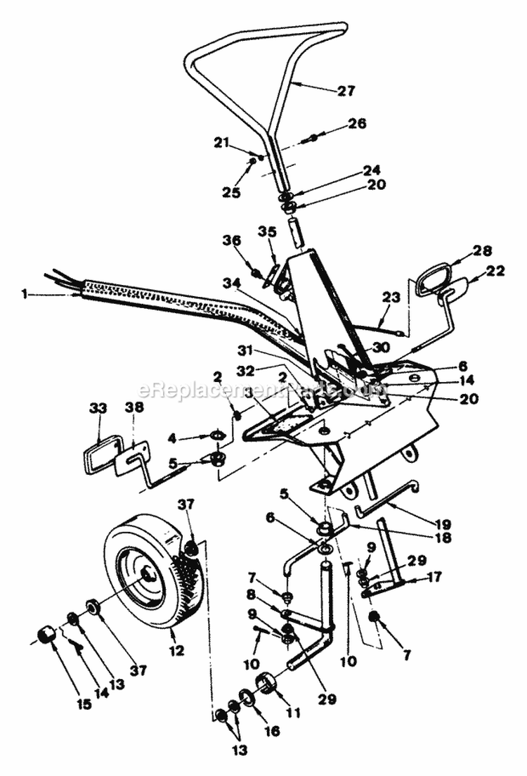 Front Wheels Front End And Steering Diagram and Parts List for 2680S  Snapper Lawn Tractor