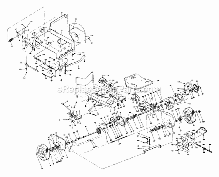 Rear Wheels Transmission And Variable Speed Drive Diagram and Parts List for 2680S  Snapper Lawn Tractor