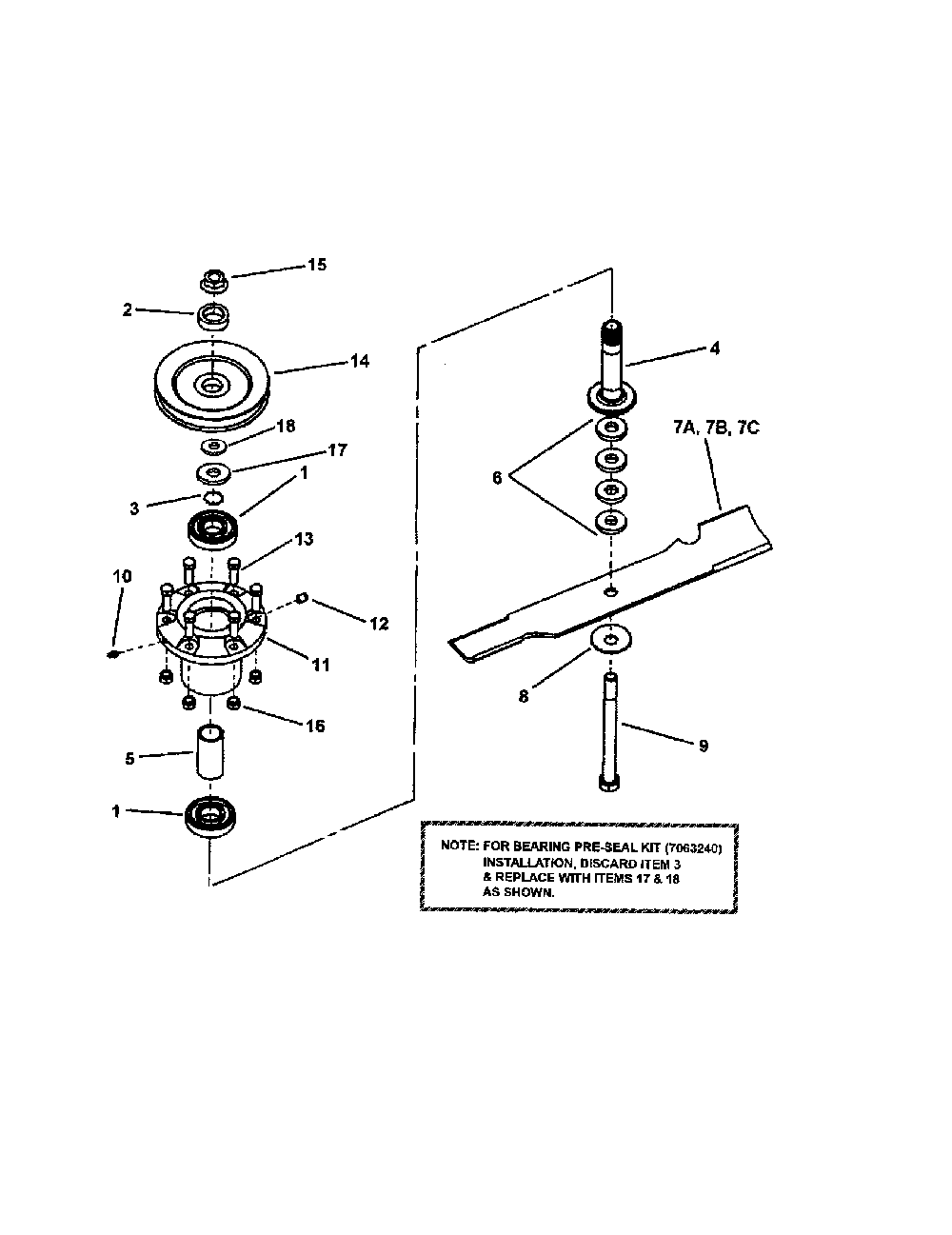 Cutter housing Diagram and Parts List for SPA610-  Snapper Lawn Mower