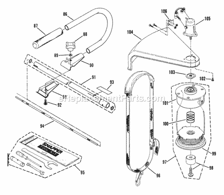 311 Bump Head And Accessories Diagram and Parts List for 311  Snapper Trimmer