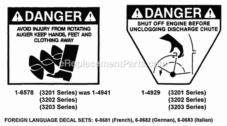 Decals (Part 2) Diagram and Parts List for 32001SSST  Snapper Snow Blower