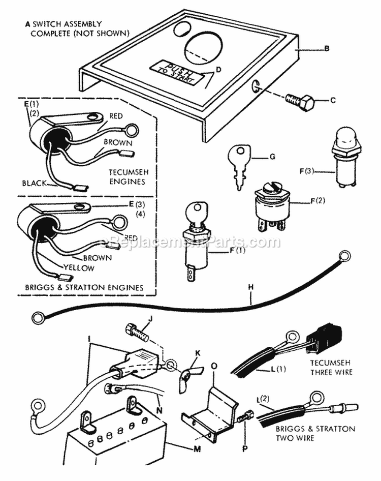 Electrical Systems Diagram and Parts List for 26063  Snapper Lawn Tractor