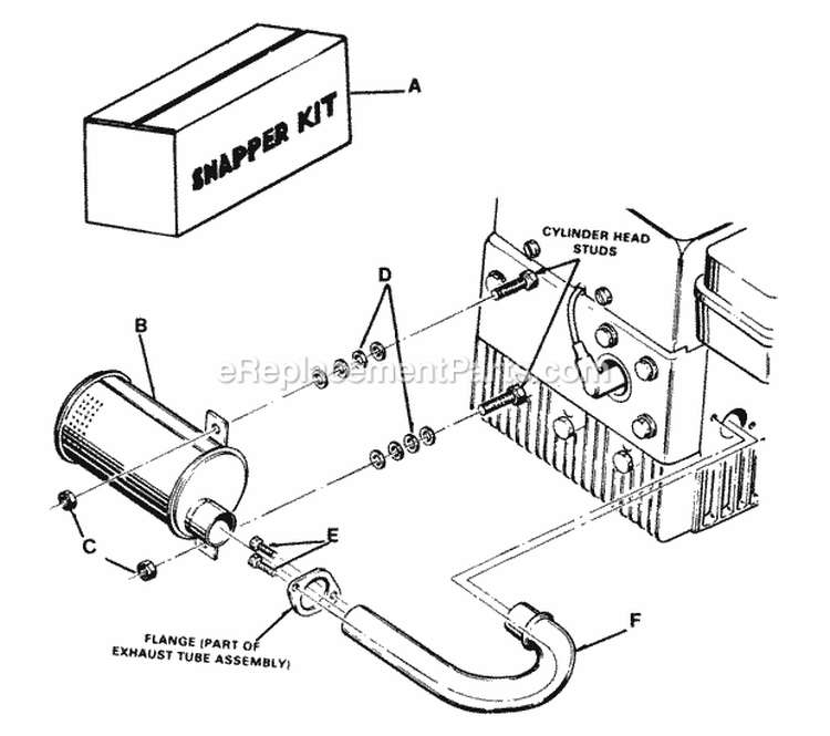Exhaust - BS 10  11 Hp Diagram and Parts List for 28113S  Snapper Lawn Tractor