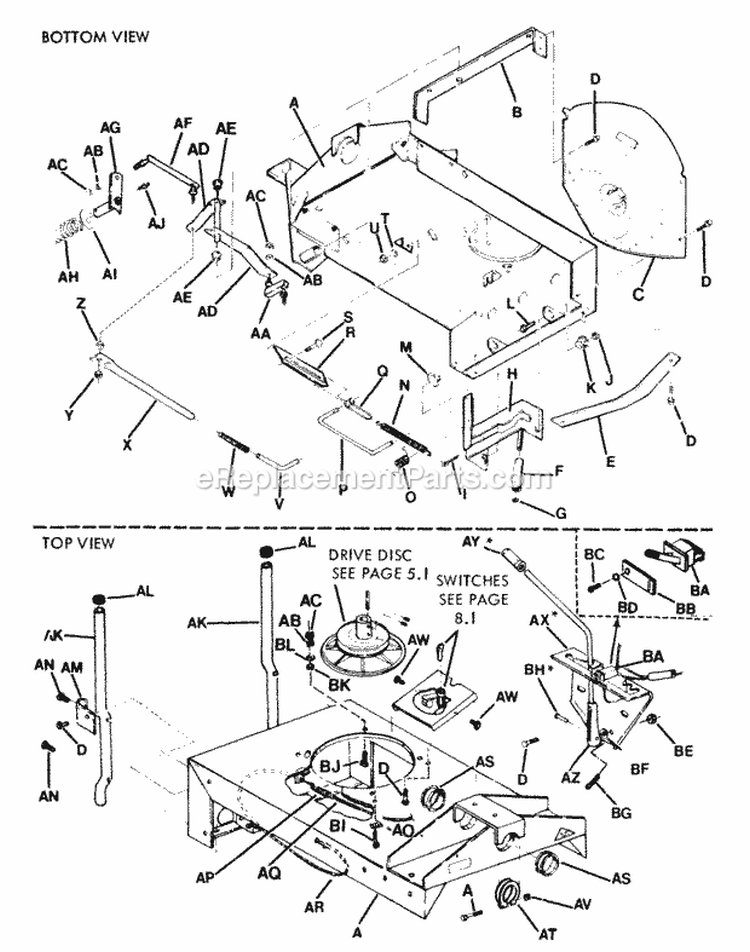 Main Case Diagram and Parts List for 26063  Snapper Lawn Tractor