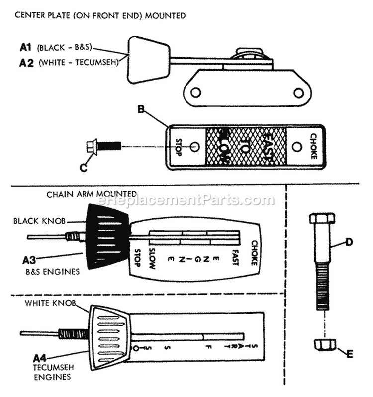 Throttle Controls Diagram and Parts List for 26063  Snapper Lawn Tractor