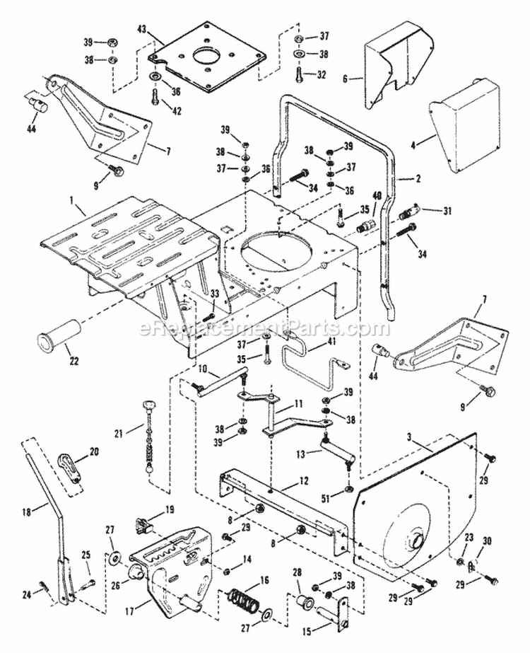Main Case Diagram and Parts List for 280914BE  Snapper Lawn Tractor