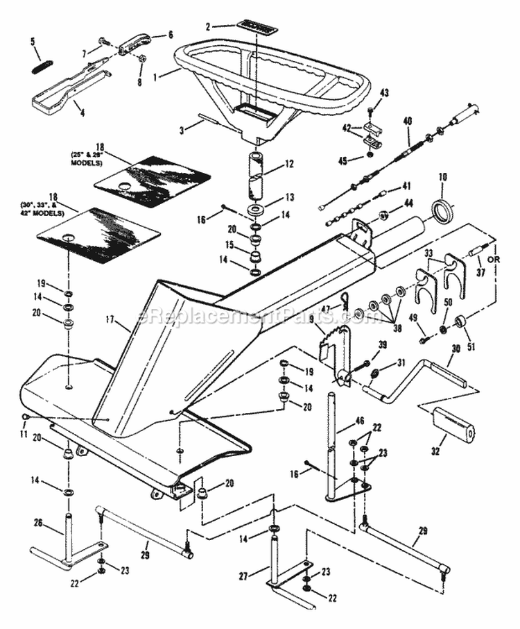 Front End Steering (Part 1) Diagram and Parts List for 300915BE  Snapper Lawn Tractor
