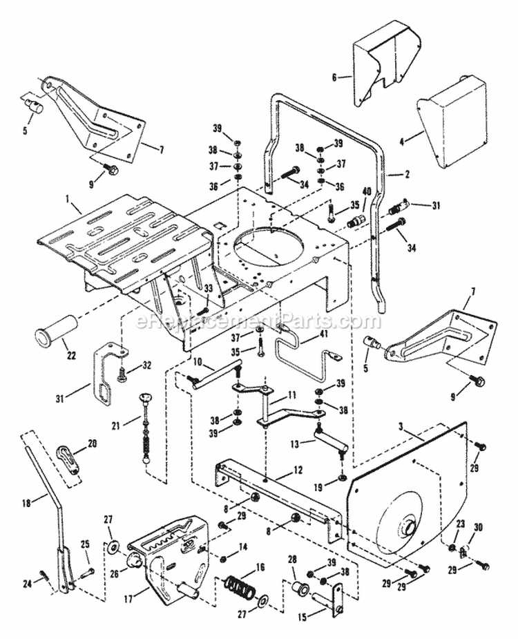 Main Case (Solid Seat Mount) Diagram and Parts List for 300915BE  Snapper Lawn Tractor