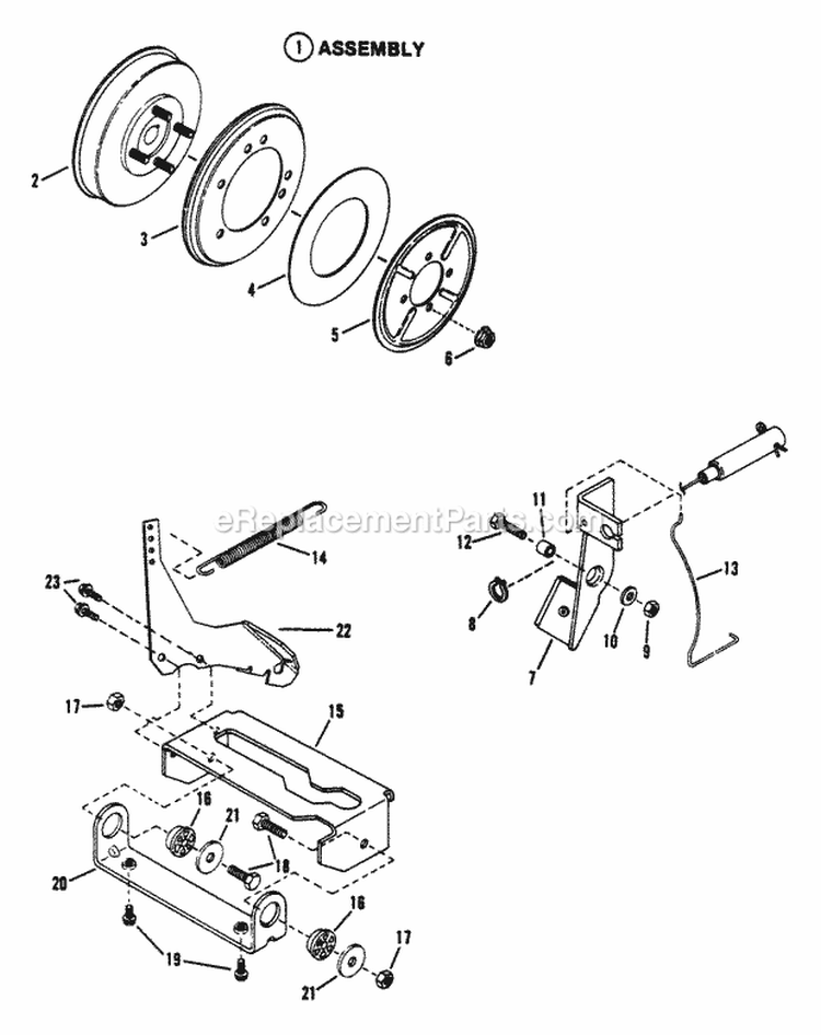 Smooth Clutch Assembly Diagram and Parts List for 300915BE  Snapper Lawn Tractor