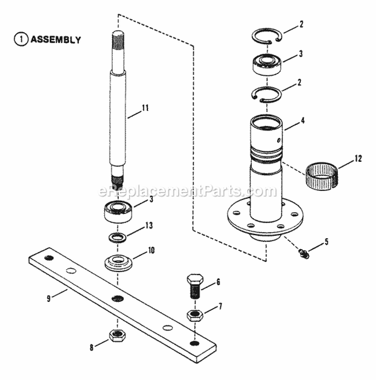 Spindle Diagram and Parts List for 300915BE  Snapper Lawn Tractor