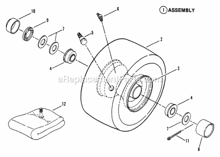 Wheel-Front Diagram and Parts List for 300915BE  Snapper Lawn Tractor