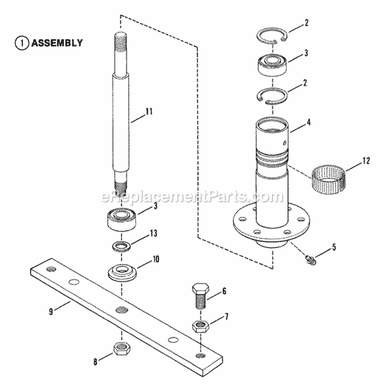 Spindle Diagram and Parts List for 25657BE  Snapper Lawn Tractor