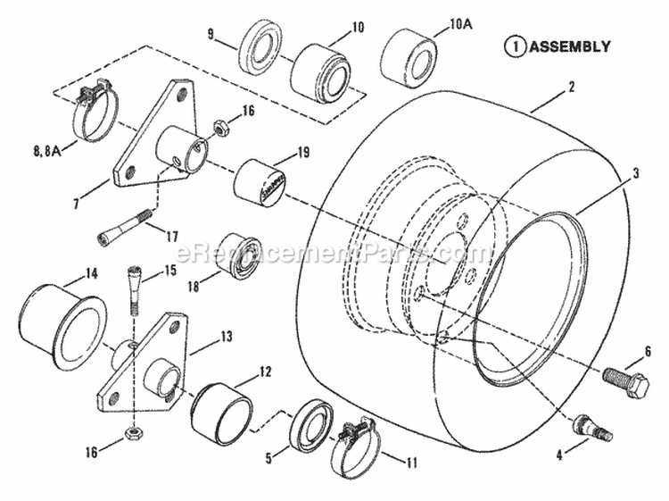 Wheels - Rear Diagram and Parts List for 25657BE  Snapper Lawn Tractor