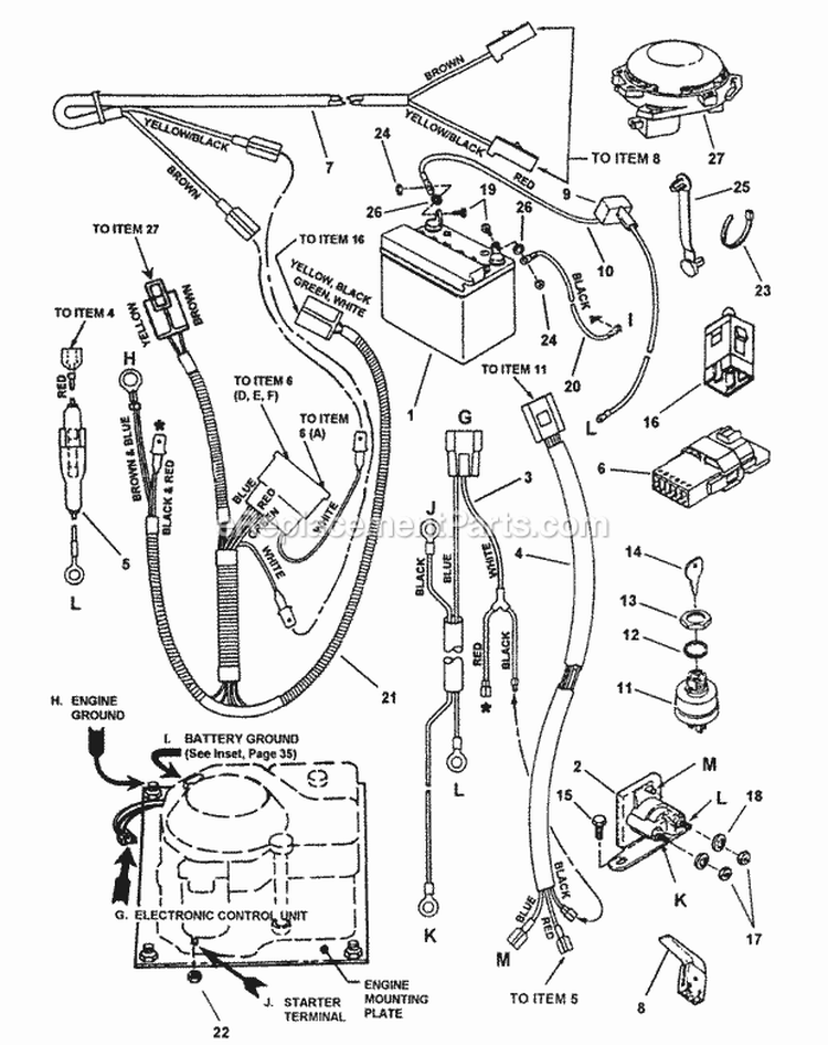 Electrical Systems (For 14  15 Hp Kohler) (Part 1) Diagram and Parts List for 331520KVE  Snapper Lawn Tractor