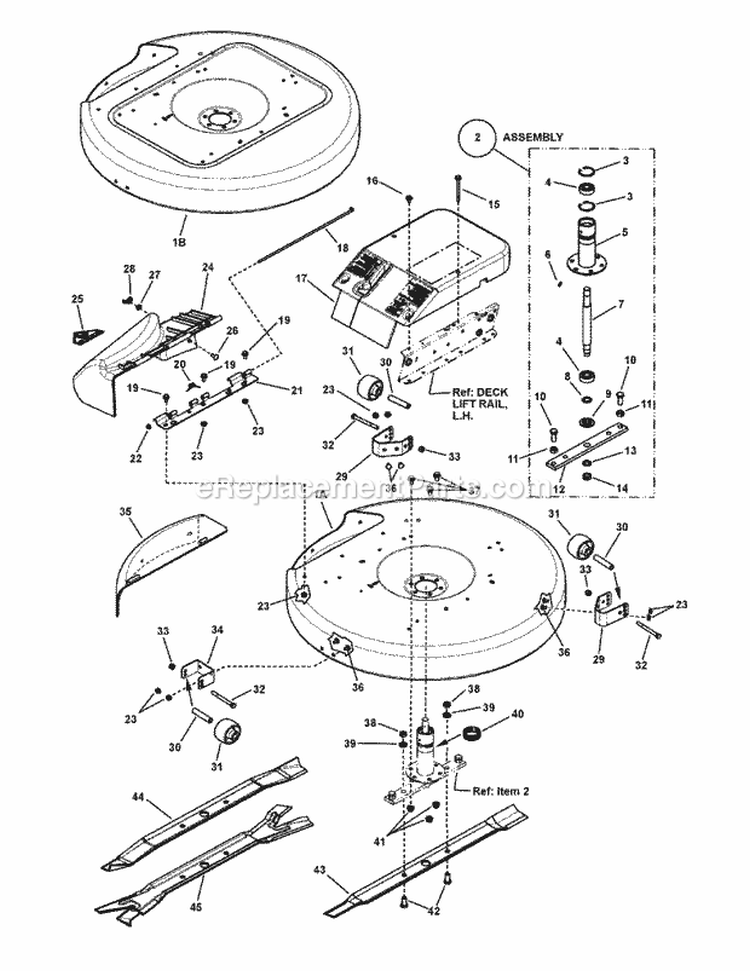 Mower Deck  Spindle Group (28  33) Diagram and Parts List for 2812524BVE 7800785 Snapper Lawn Tractor