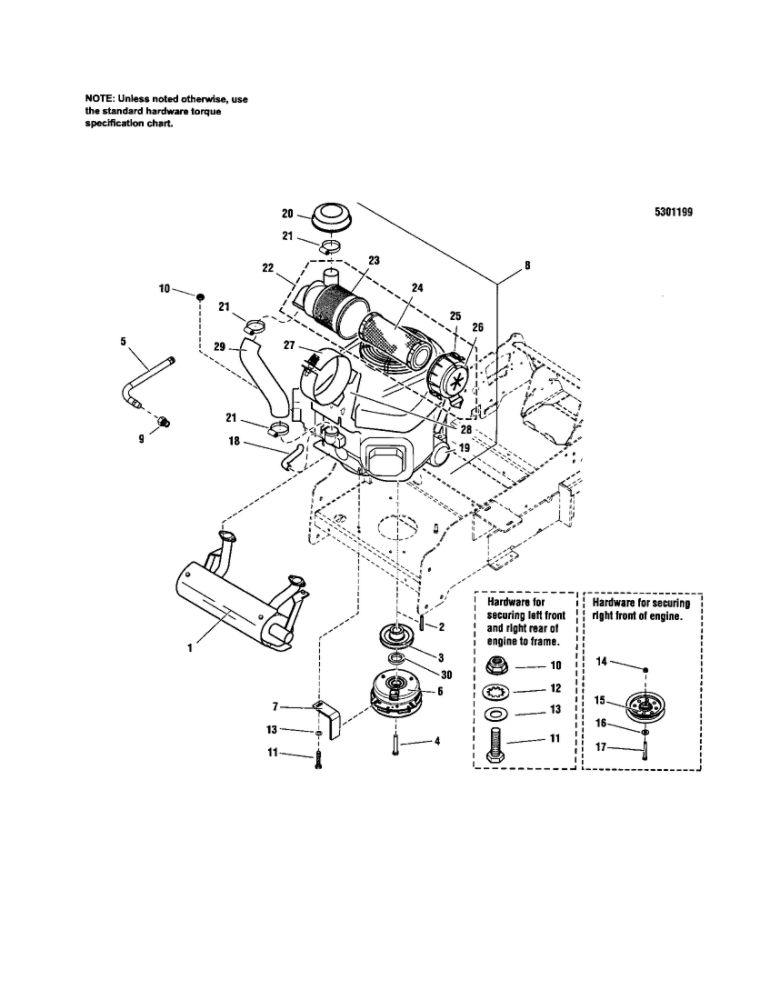 Engine/Pto Diagram and Parts List for 5900709  Snapper Lawn Mower